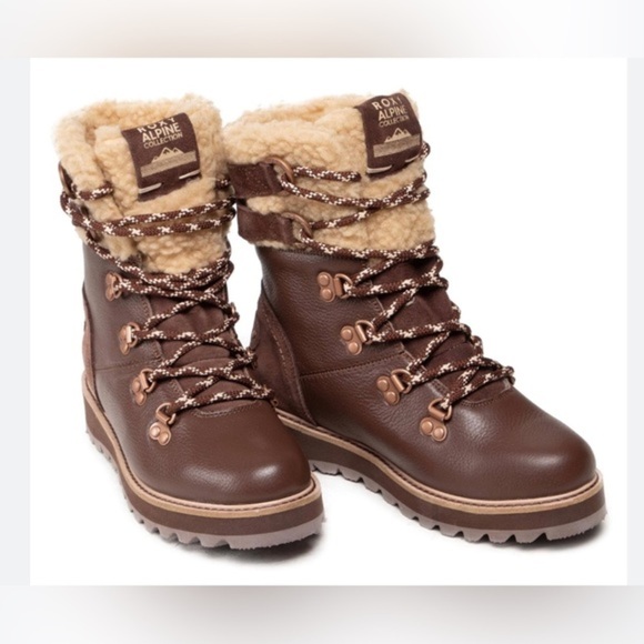 Roxy chocolate brown Women Brandi II lace up lug sole boots size‎ 9.5 brand new - Picture 2 of 14